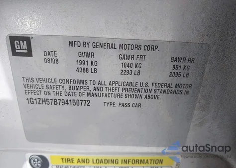 2009 Chevrolet Malibu Lt from USA, damaged, VIN 1G1ZH57B794150772
